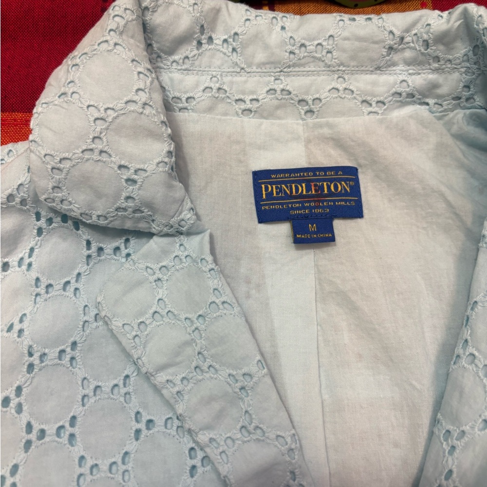 Pendleton Light Blue Eyelets Blazer - image 2